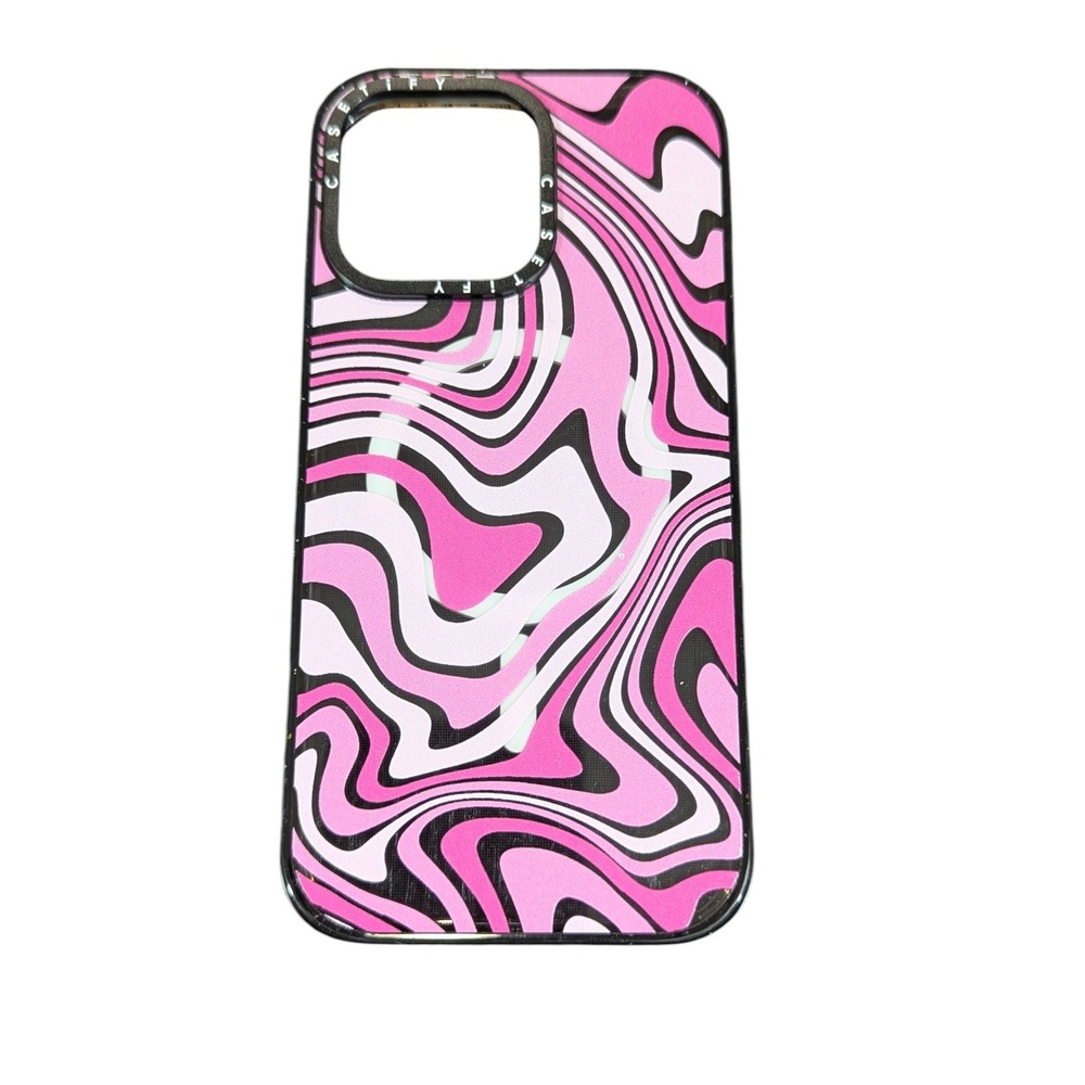 Oo6U CASETiFY Impact Case with MagSafe‎ for iPhone 15 Pro Max - Pink Swirls